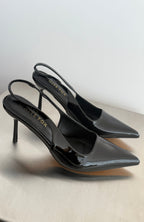 Tayte Slingback Heel Black Patent PU