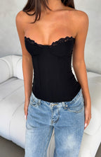 Tell Me The Truth Strapless Bustier Black