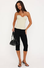 Tell Me The Truth Strapless Bustier Sand