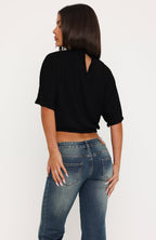 Ticket To Paradise Short Sleeve Top Black