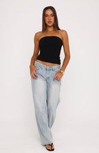 Tiny Drama Strapless Top Black