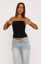 Tiny Drama Strapless Top Black