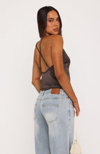 Transparent Heart Top Charcoal