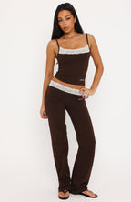 Tune In Straight Leg Pants Chocolate