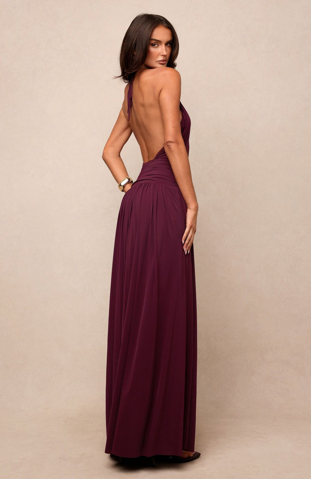 Lost In The Tide Maxi Dress Dark Cherry