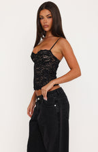 All Mine Lace Bustier Black