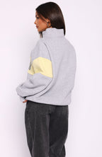 Show Yourself Zip Front Sweater Dark Grey Marle