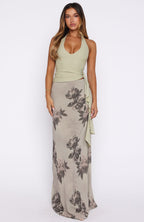Sunset Soiree Halter Top Moss