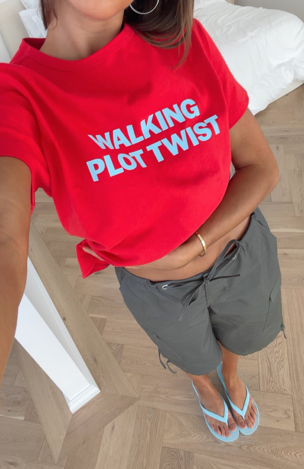Walking Plot Twist Tee Red