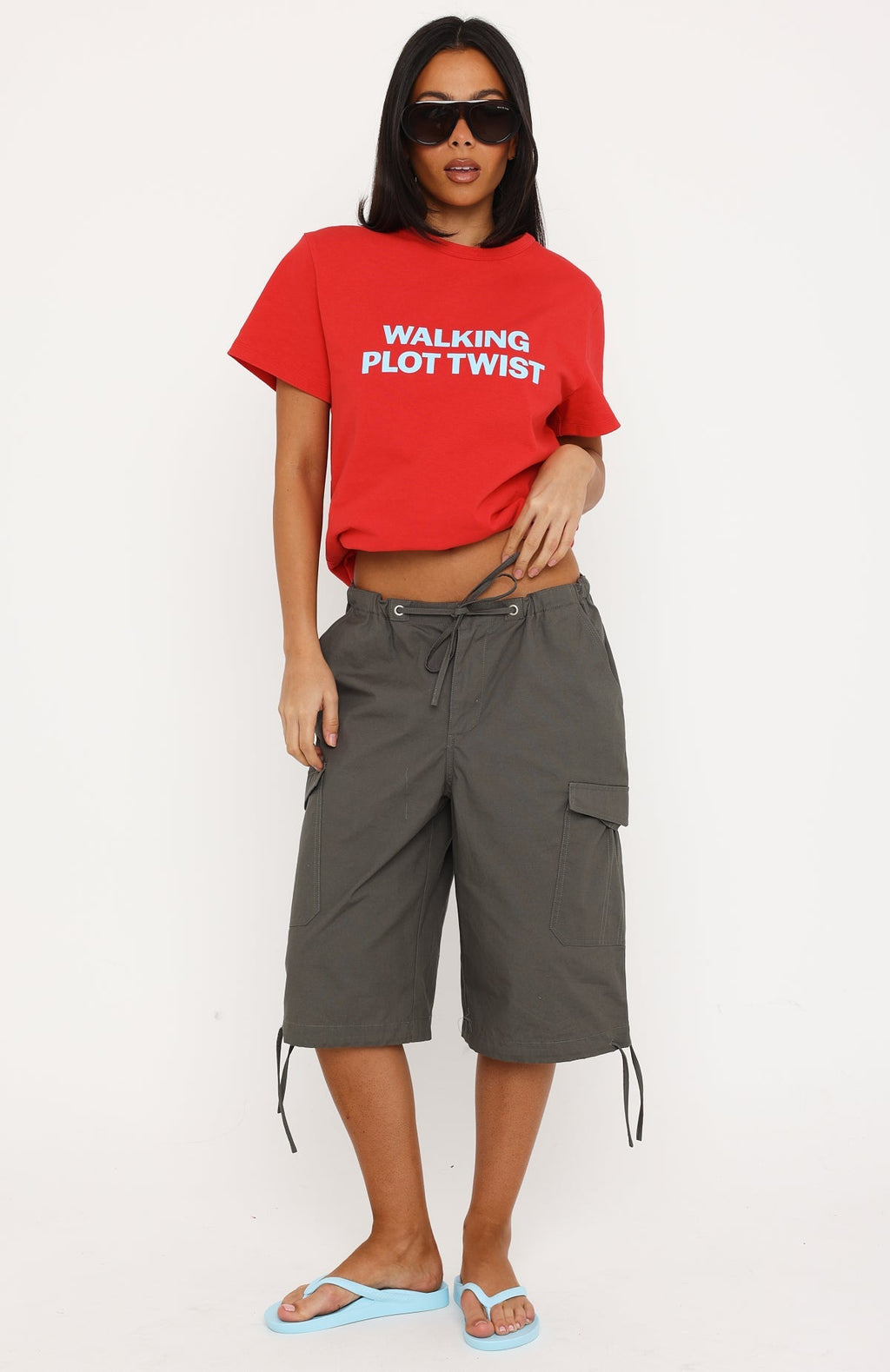 Walking Plot Twist Tee Red