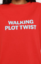 Walking Plot Twist Tee Red