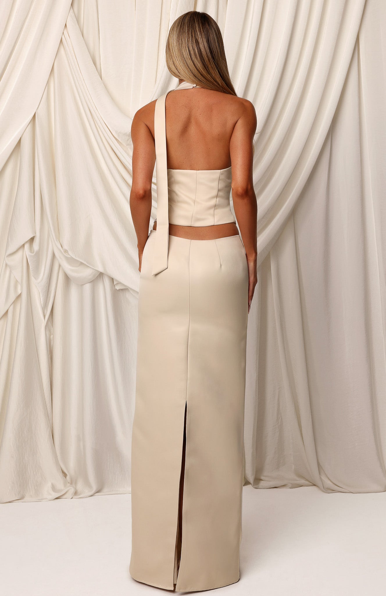 Where We Going Maxi Skirt Champagne
