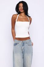 A Minute Later Ribbed Top White