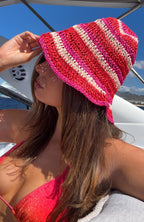 Aisling Bucket Hat Red/Pink/Light Pink