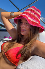 Aisling Bucket Hat Red/Pink/Light Pink