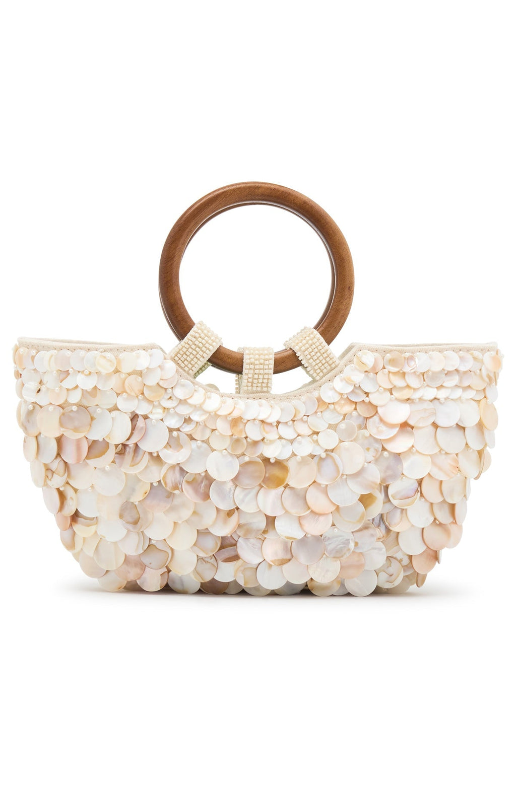 Alessandra Shell Top Handle Bag Cream