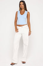 All Around You V Neck Tank Top Baby Blue