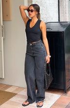 All Around You V Neck Tank Top Black