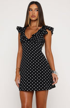 All Dressed Up Mini Dress Black/White Polka Dot
