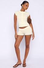 Almost Love Knit Shorts Lemon