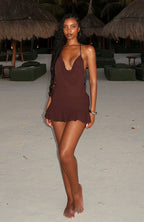 Back To Dazzle Mini Dress Chocolate
