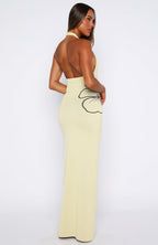 Baddie Era Knit Maxi Dress Lemon