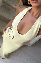 Baddie Era Knit Maxi Dress Lemon