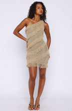 Balaeric Knit Mini Dress Gold