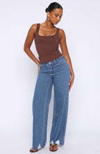 Big City Dreams Mid Rise Wide Leg Jeans Admiral Blue Wash