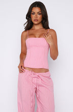 Born To Glow Bustier Pink Stripe