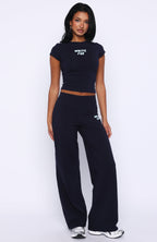 Break The Records Wide Leg Pants Navy