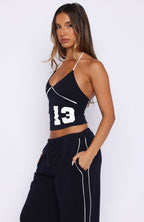 Can't Help The Feeling Halter Top Navy