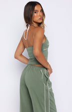 Can't Help The Feeling Halter Top Khaki