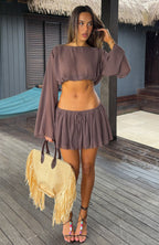 Capri Crush Mini Skirt Chocolate