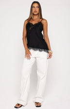 Caught Your Eye Lace Cami Top Black