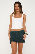 Cha Cha Knit Mini Skirt Ocean Teal