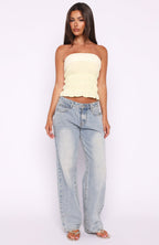 Changed Your Mind Strapless Top Lemon