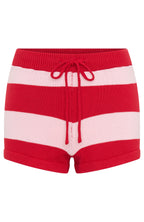 Chill Day Knit Shorts Red/Pink Stripe