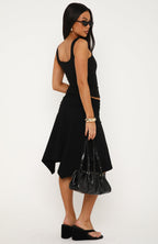 Chill Vibes Midi Skirt Black