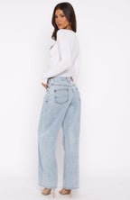 Clarissa Low Rise Wide Leg Jeans Mid Blue Wash