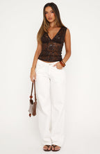 Club Season Sleeveless Top Chocolate