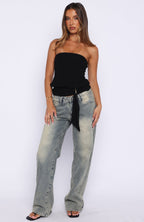 Cocktail Hour Strapless Top Black