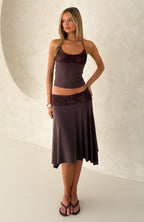 Cool Chaos Midi Skirt Chocolate