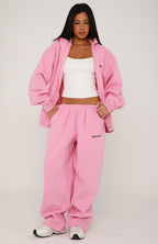 Core Classic Zip Front Hoodie Pink