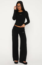 Core Strengths Long Sleeve Baby Tee Black