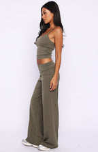Core Strengths Wide Leg Pants Khaki