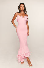 Dancing Petals Maxi Dress Pink
