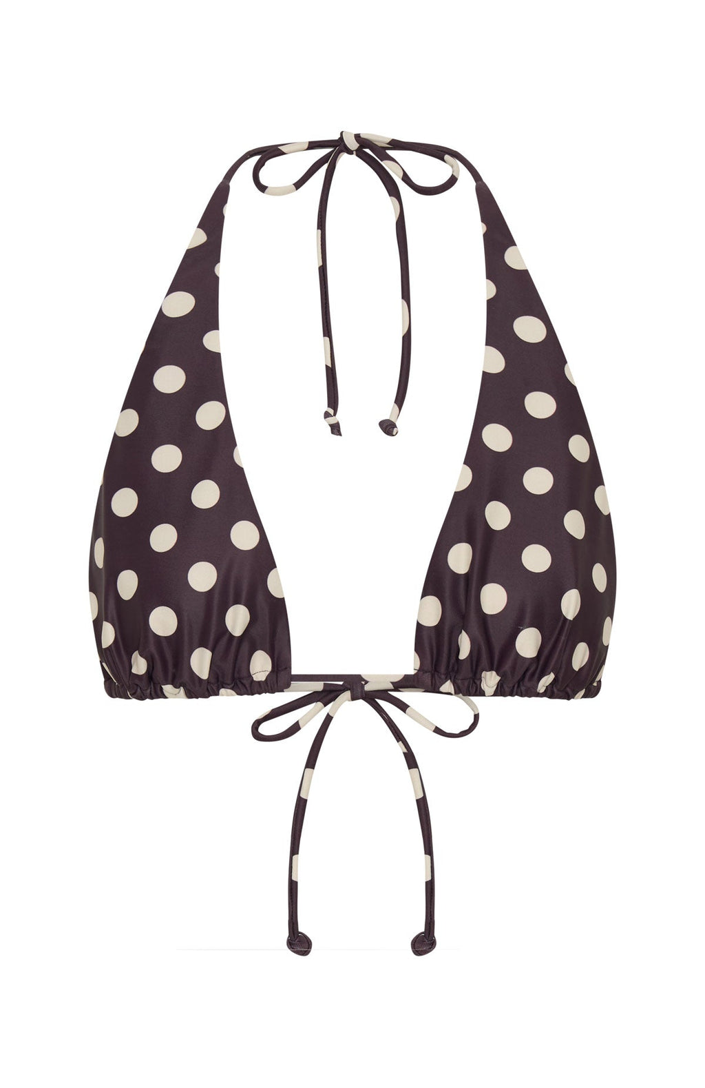 Danica Bikini Top Choc/Cream Polka Dot