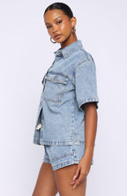 Denim Daydream Button Up Shirt Mid Blue Wash