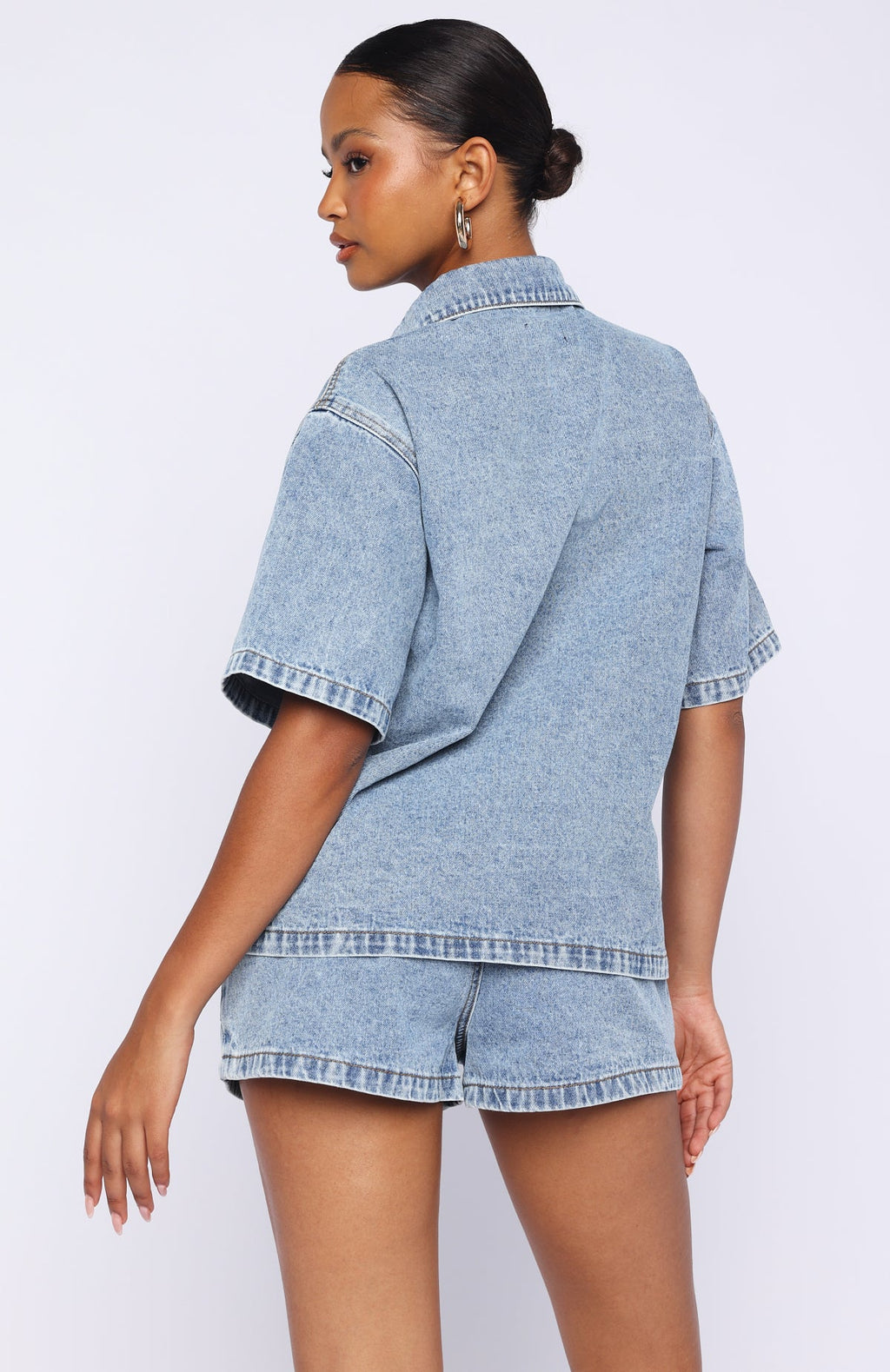 Denim Daydream Button Up Shirt Mid Blue Wash